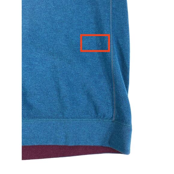 Tommy Bahama Mens 1/4 Zip Pullover Sweater Sz Large Reversible Teal Blue Purple - Picture 9 of 10